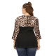 Атрактивна макси блуза с леопардови гръб и ръкави